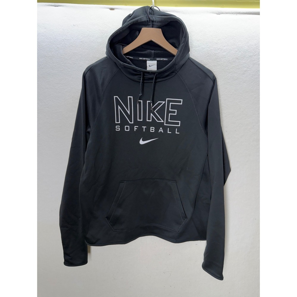 Nike Softball Hoodie Women Medium Black Therma-FIT Pullover 3568